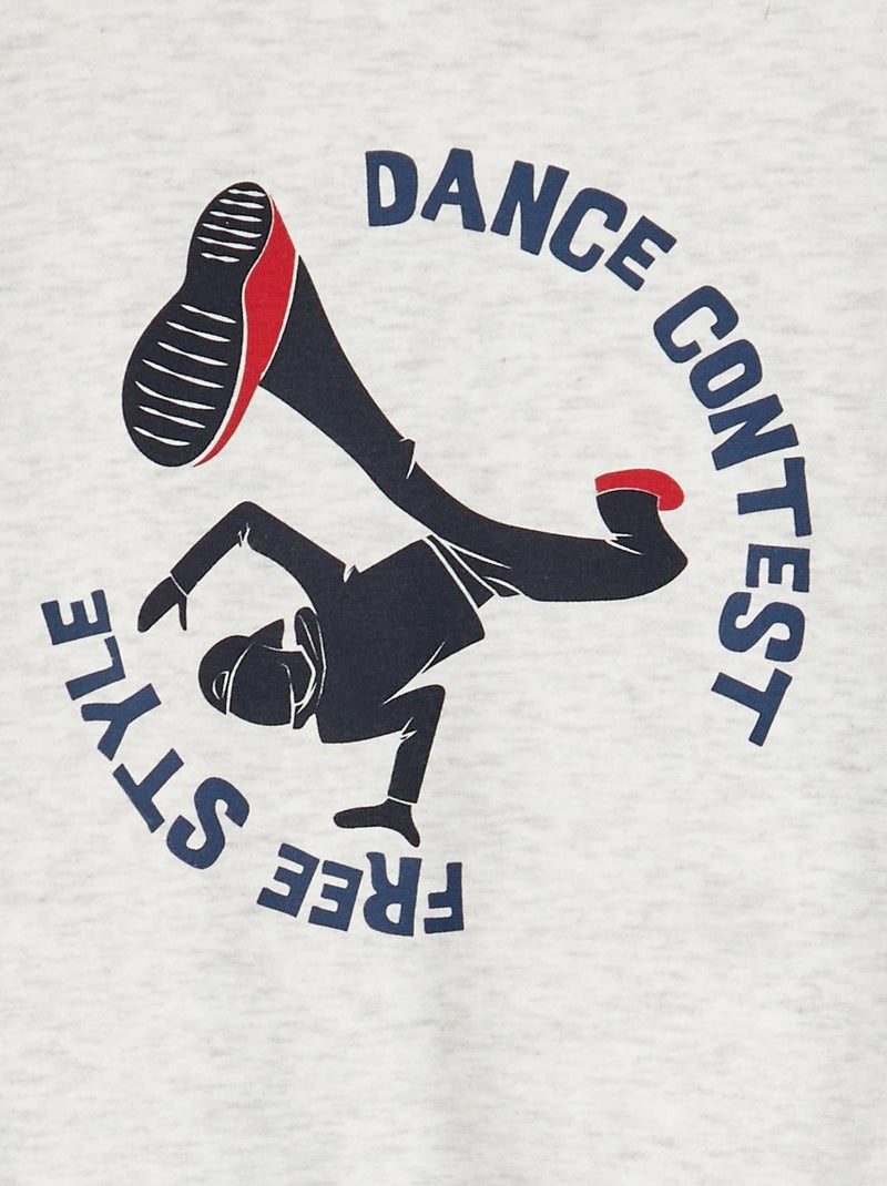 Sweat en molleton imprimé recto-verso Gris - Kiabi