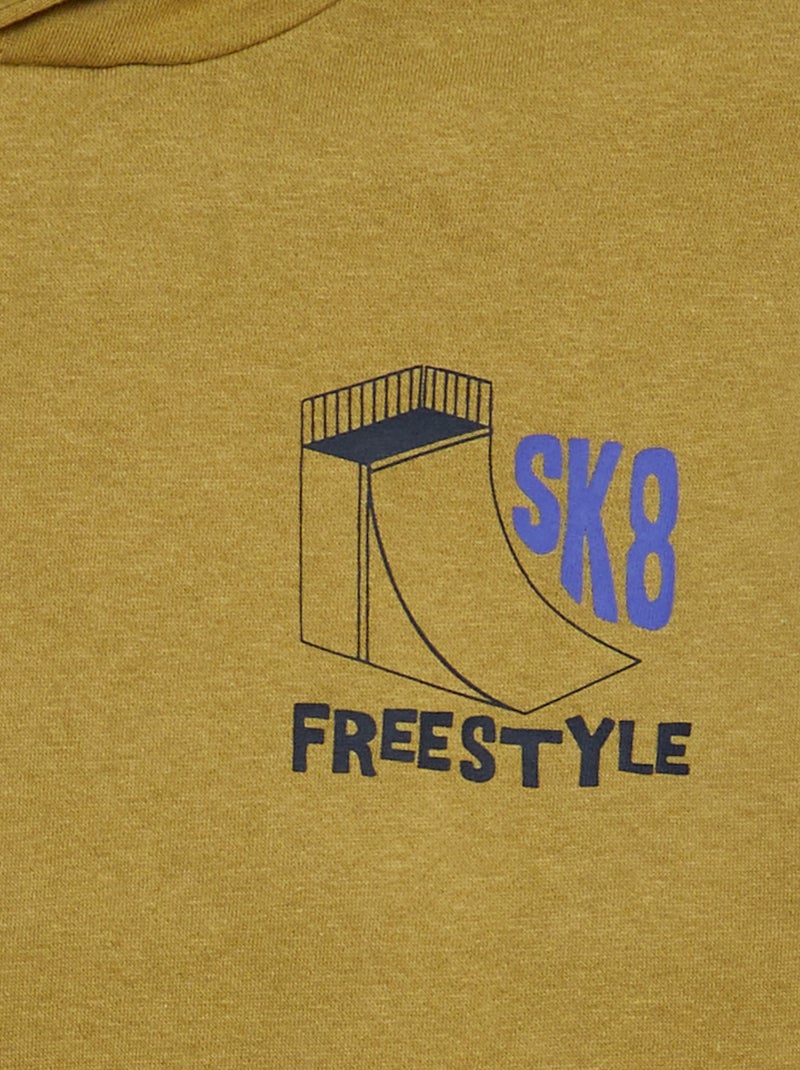 Sweat en molleton imprimé recto-verso Vert - Kiabi