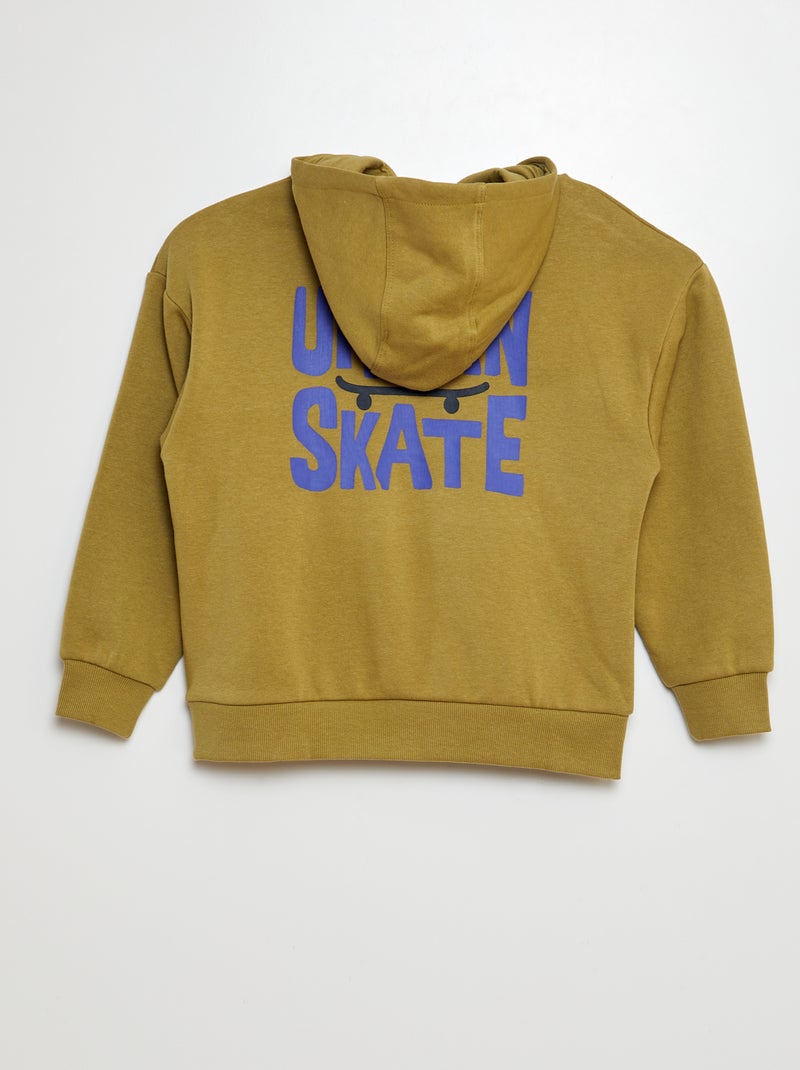 Sweat en molleton imprimé recto-verso Vert - Kiabi