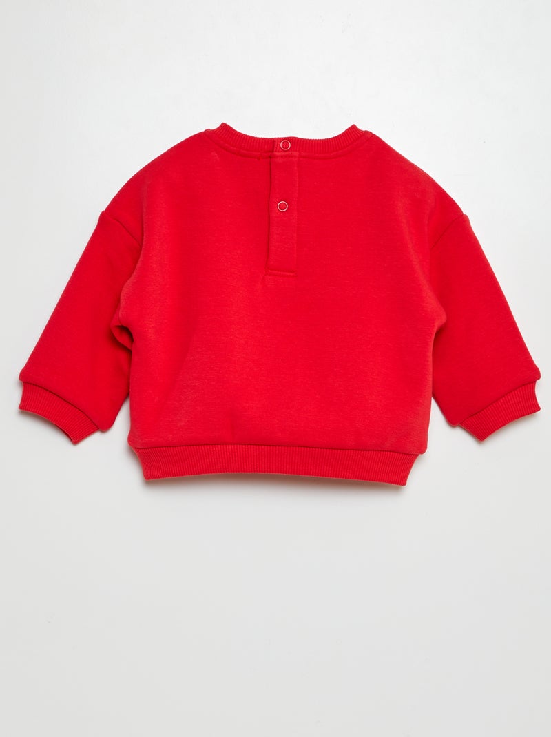 Sweat en molleton imprimé Rouge - Kiabi