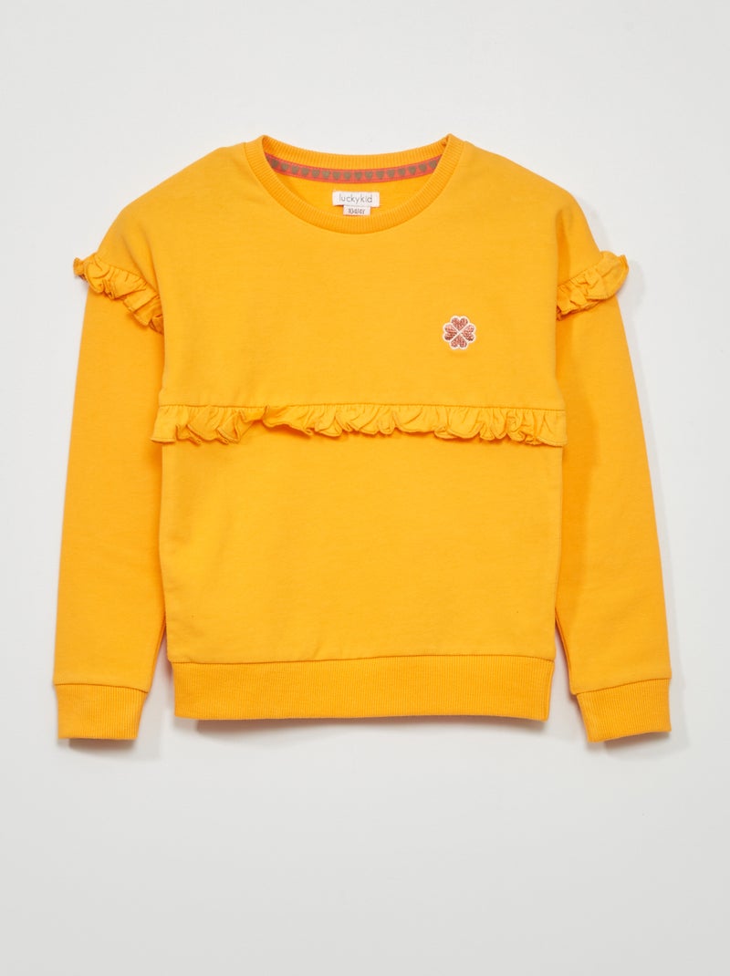 Sweat en molleton Jaune - Kiabi