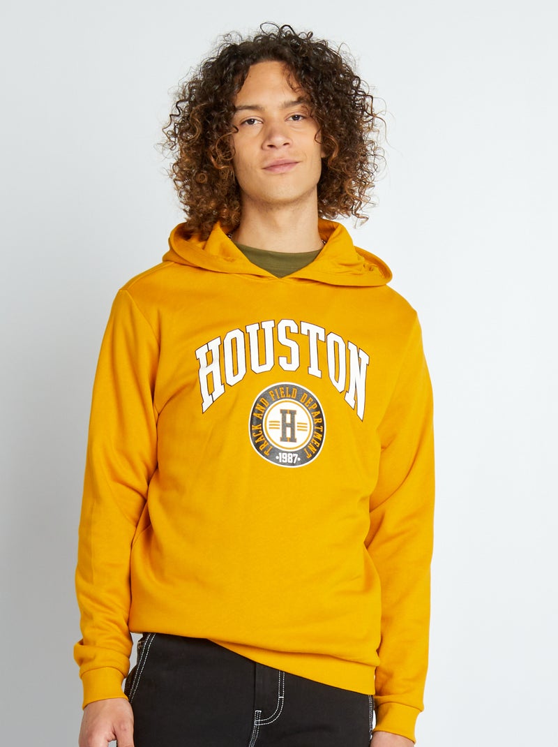 Sweat en molleton Jaune moutarde 'Houston' - Kiabi