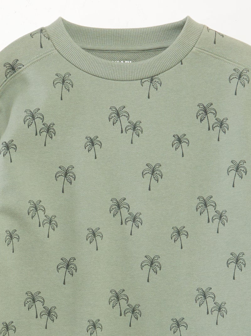 Sweat en molleton léger à motif Vert - Kiabi
