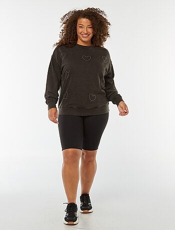 Sweat en molleton léger avec étoiles en strass