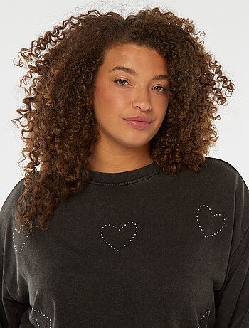 Sweat en molleton léger avec étoiles en strass