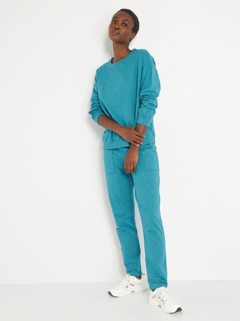 Sweat en molleton léger bleu - Kiabi