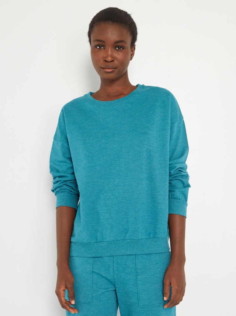 Sweat en molleton léger bleu - Kiabi