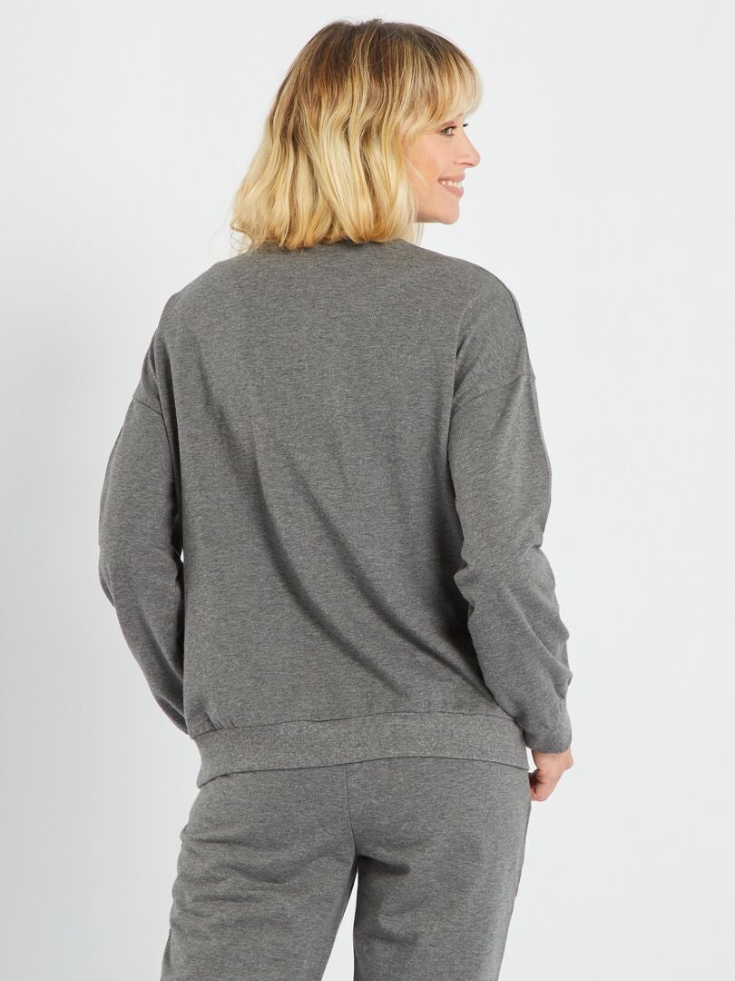 Sweat en molleton léger gris - Kiabi