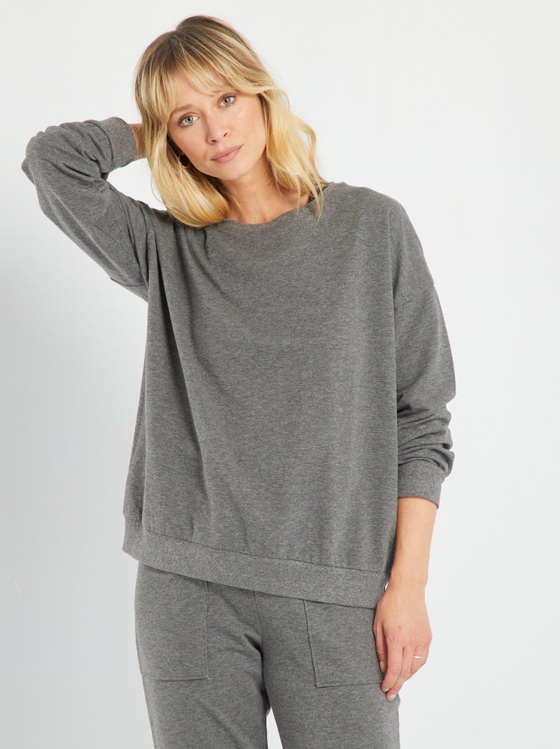 Sweat en molleton léger gris - Kiabi