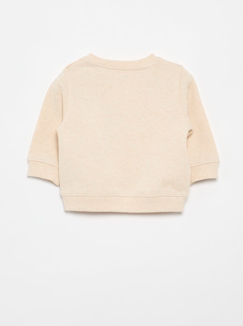 Sweat en molleton léger imprimé Beige - Kiabi