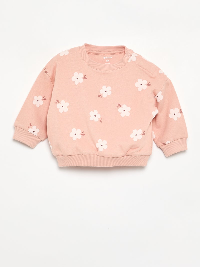Sweat en molleton léger imprimé Beige - Kiabi