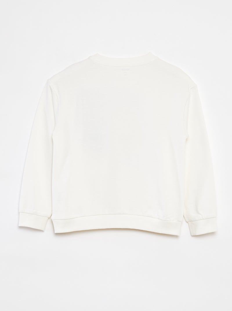 Pull Léger MAXA Blanc Imprimé Ancre Taille 36 - Neuf Sans étiquettes, Col Rond, Manches Courtes