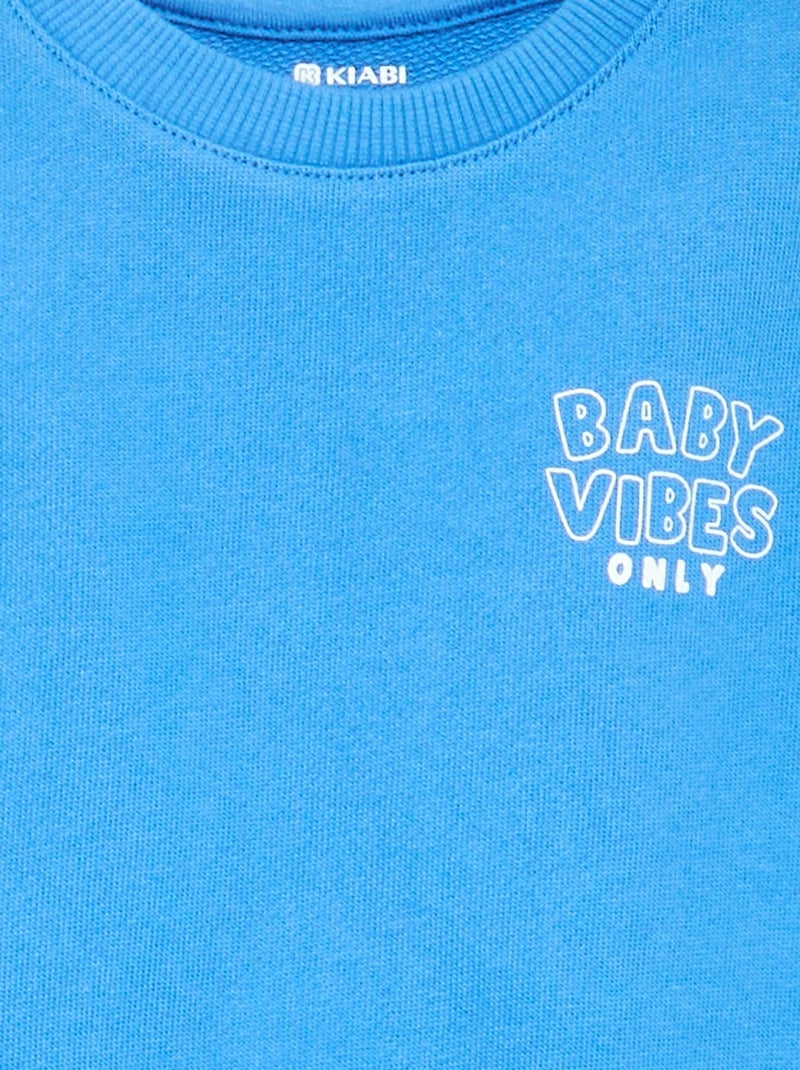 Sweat en molleton léger imprimé Bleu - Kiabi