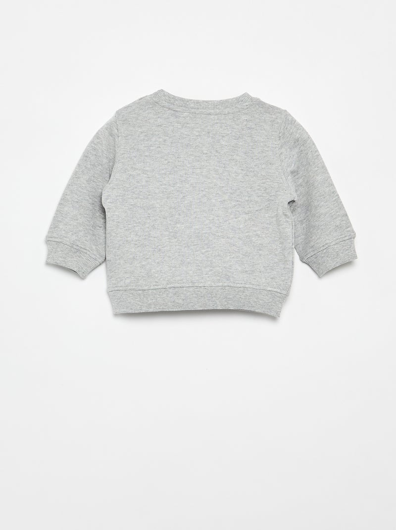 Sweat en molleton léger imprimé Gris - Kiabi