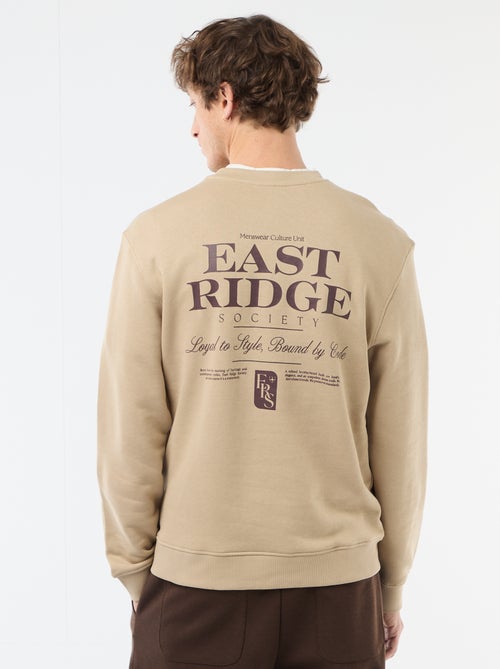 Sweat en molleton léger imprimé recto/verso - Kiabi