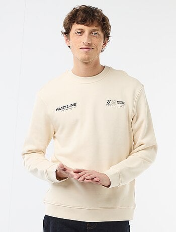 Sweat en molleton léger imprimé recto/verso