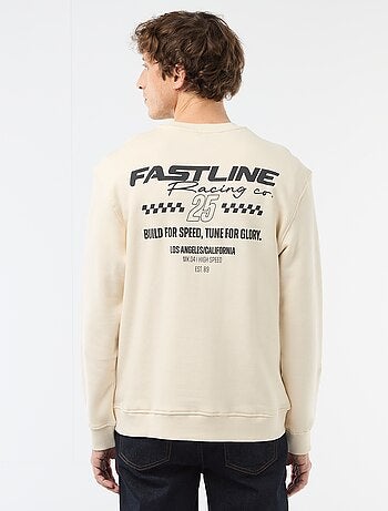 Sweat en molleton léger imprimé recto/verso