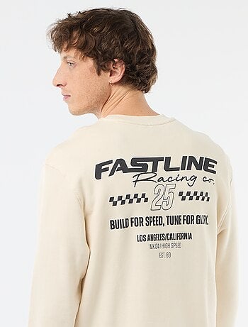 Sweat en molleton léger imprimé recto/verso