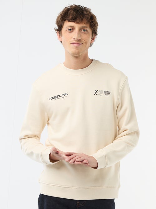 Sweat en molleton léger imprimé recto/verso - Kiabi