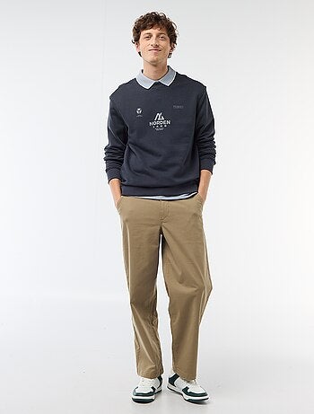 Sweat en molleton léger imprimé recto/verso