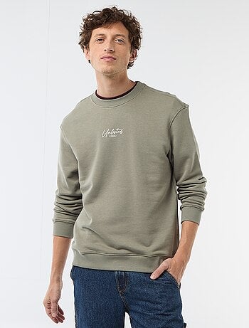 Sweat en molleton léger imprimé recto/verso