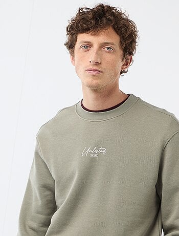 Sweat en molleton léger imprimé recto/verso