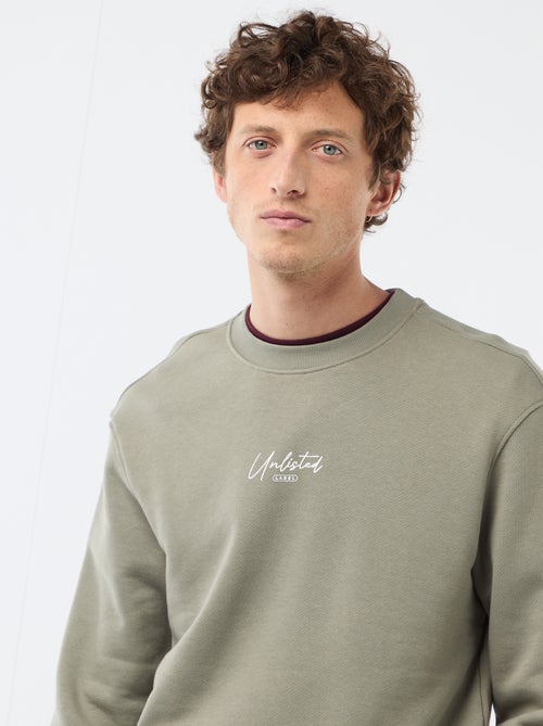 Sweat en molleton léger imprimé recto/verso - Kiabi