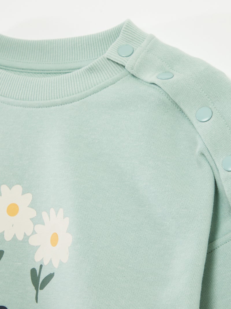 Sweat en molleton léger rayé - collection facile à enfiler VERT - Kiabi