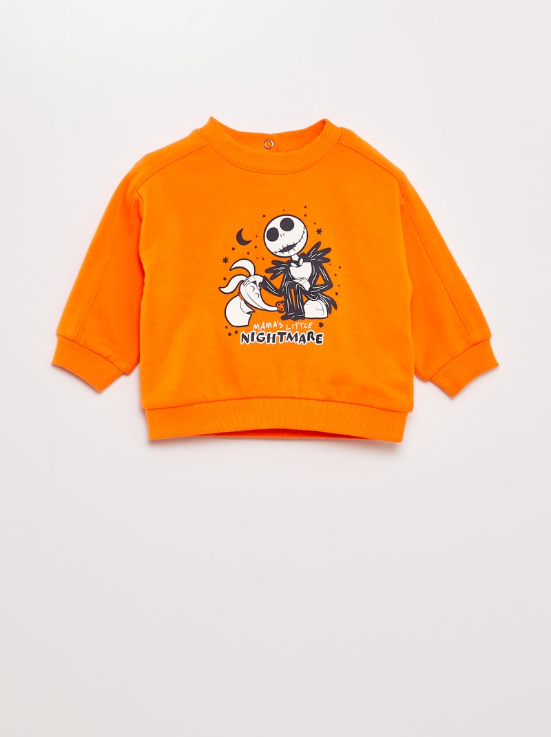 Sweat en molleton 'L'étrange noël de monsieur Jack' 'Disney' - Halloween Orange - Kiabi