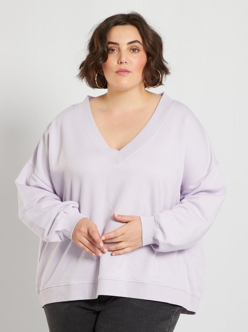 Sweat en molleton lilas - Kiabi