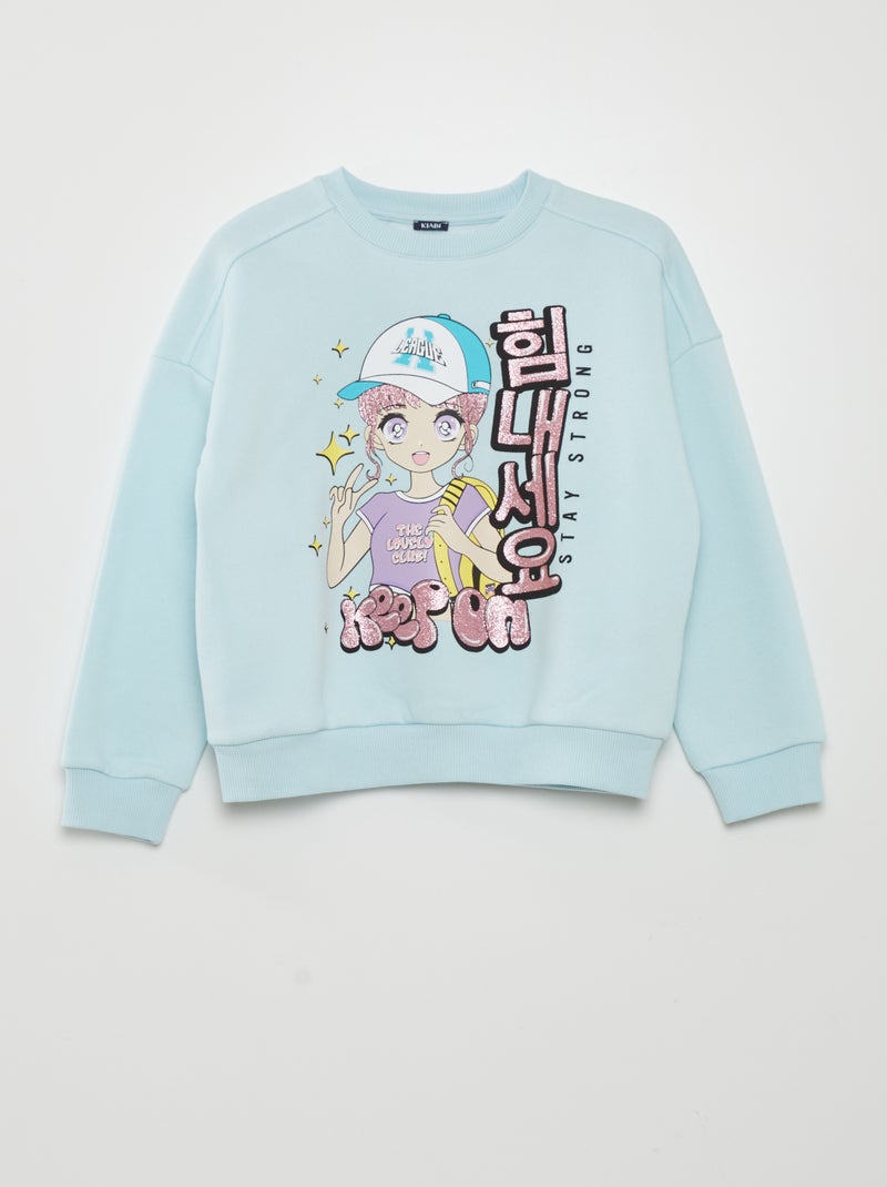 Sweat en molleton 'manga' Bleu - Kiabi
