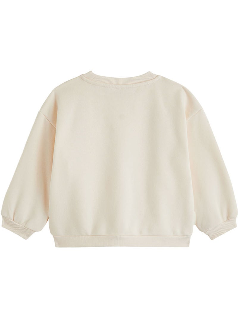 Sweat en molleton marguerite Ecru - Kiabi