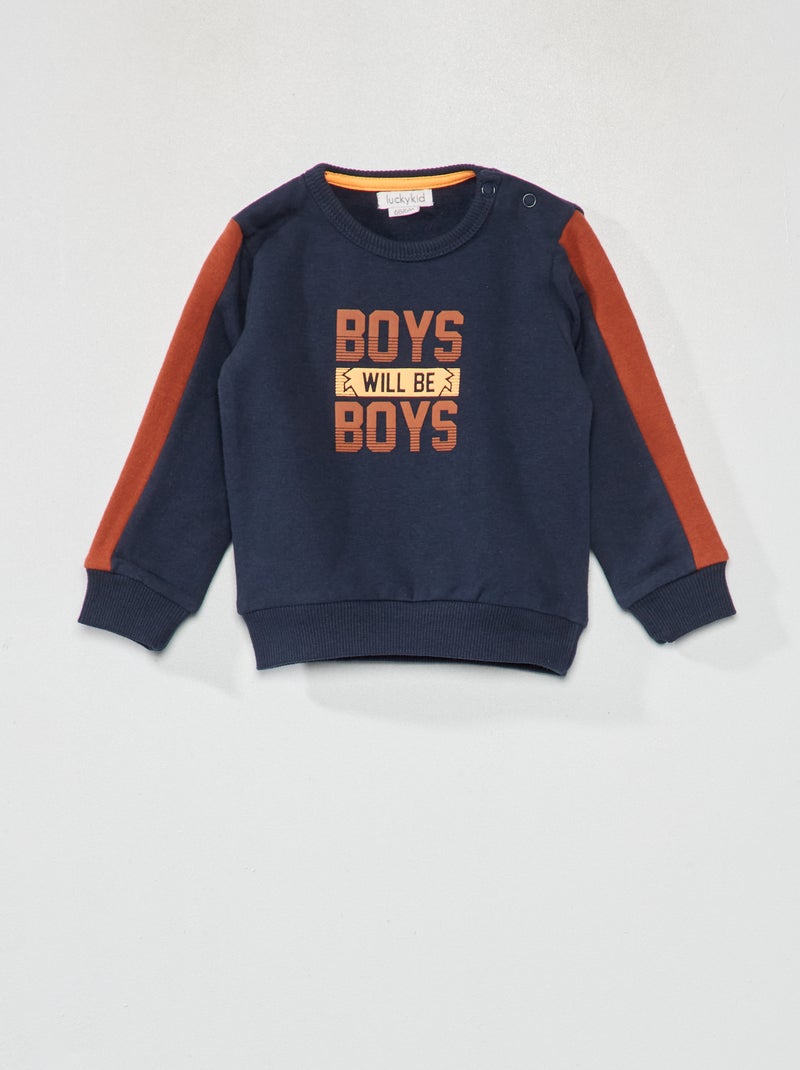Sweat en molleton Marine - Kiabi