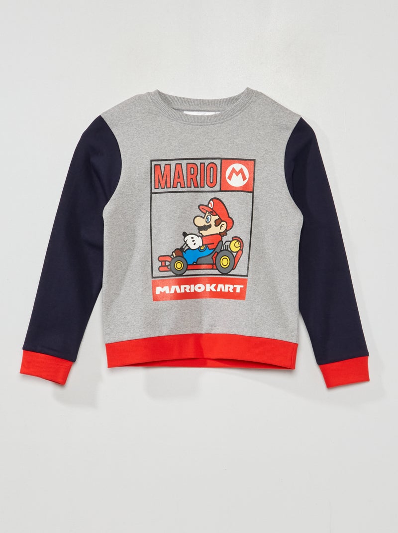 Sweat en molleton 'Mario' gris/marine - Kiabi