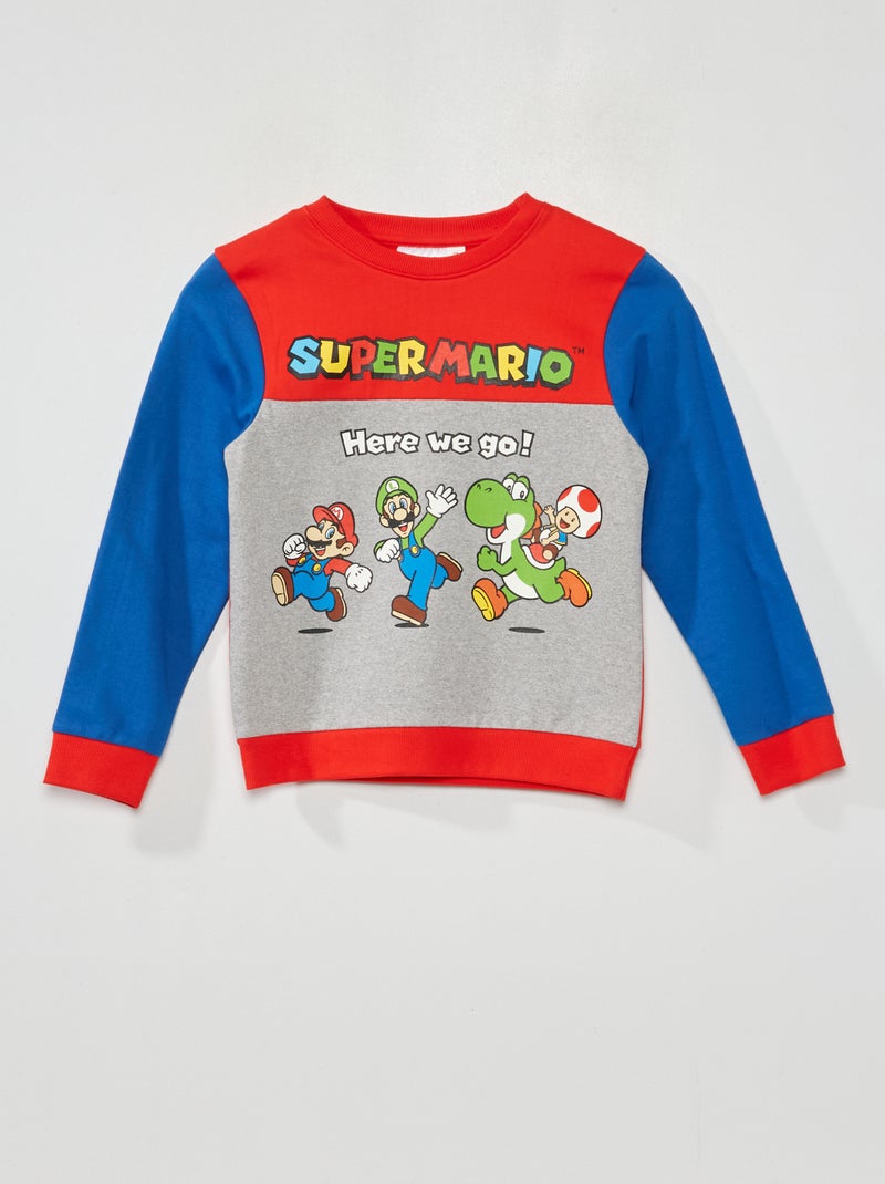 Sweat en molleton 'Mario' rouge/bleu - Kiabi