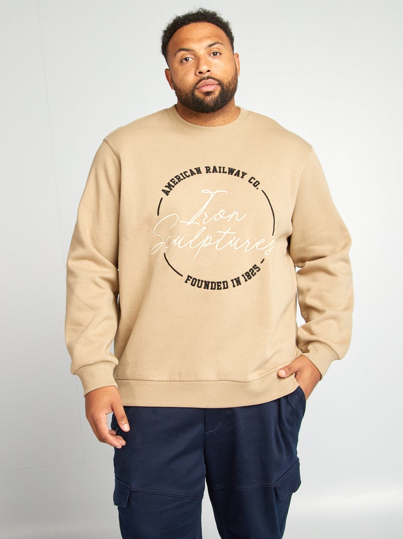 Sweat en molleton Marron - Kiabi