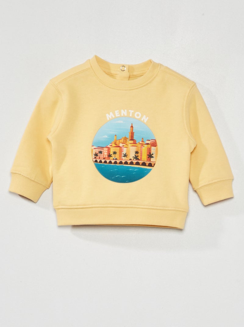 Sweat en molleton 'Menton' Jaune - Kiabi