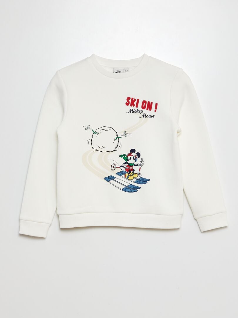 Sweat en molleton 'Mickey' 'Disney' Blanc - Kiabi