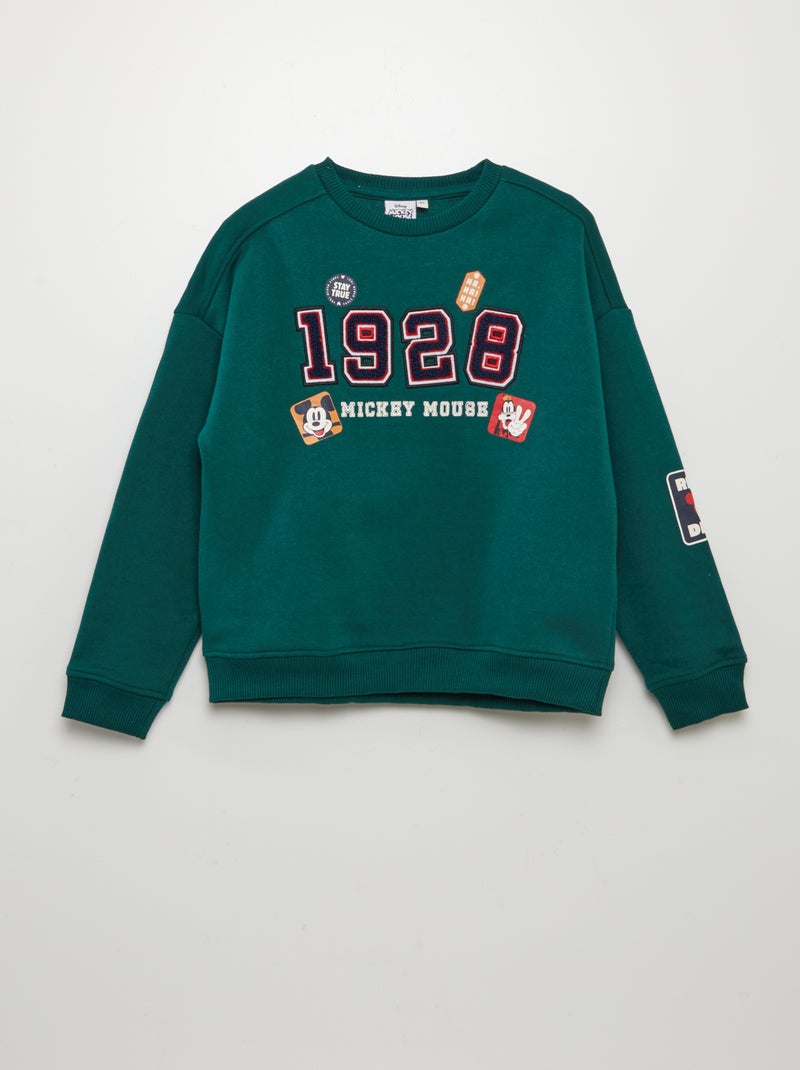 Sweat en molleton 'Mickey' Vert - Kiabi