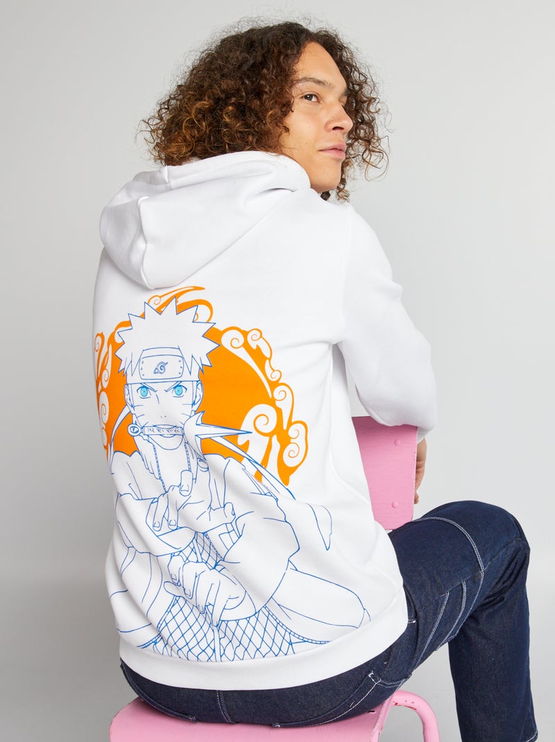 Sweat en molleton 'Naruto' Blanc - Kiabi