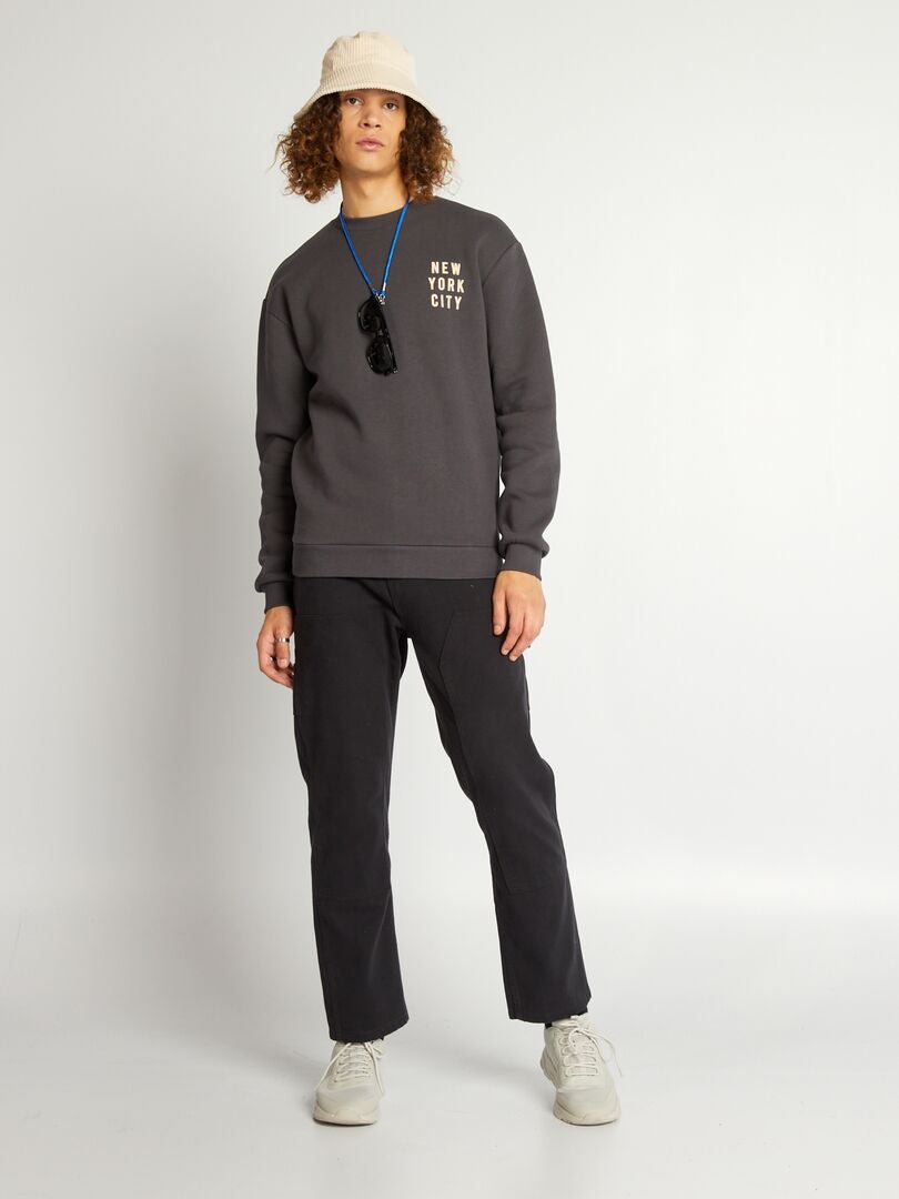 Sweat en molleton 'New York' Gris - Kiabi