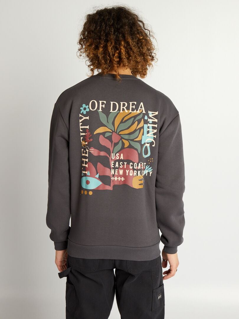 Sweat en molleton 'New York' Gris - Kiabi