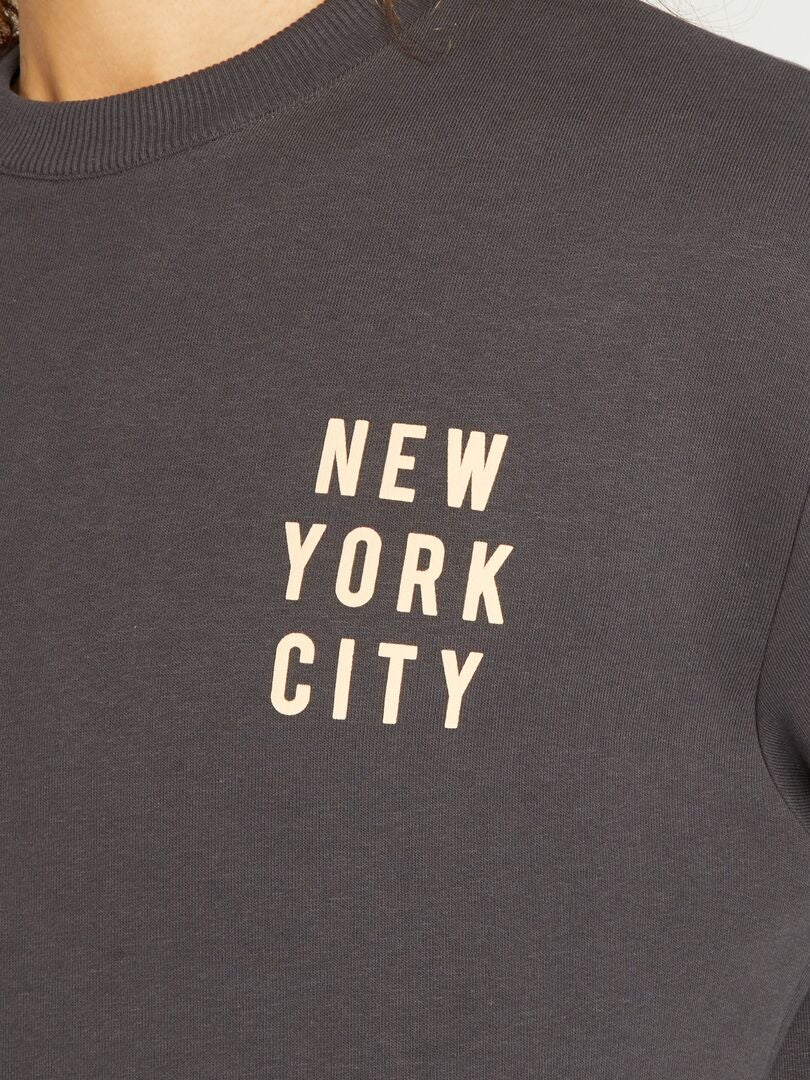 Sweat en molleton 'New York' Gris - Kiabi