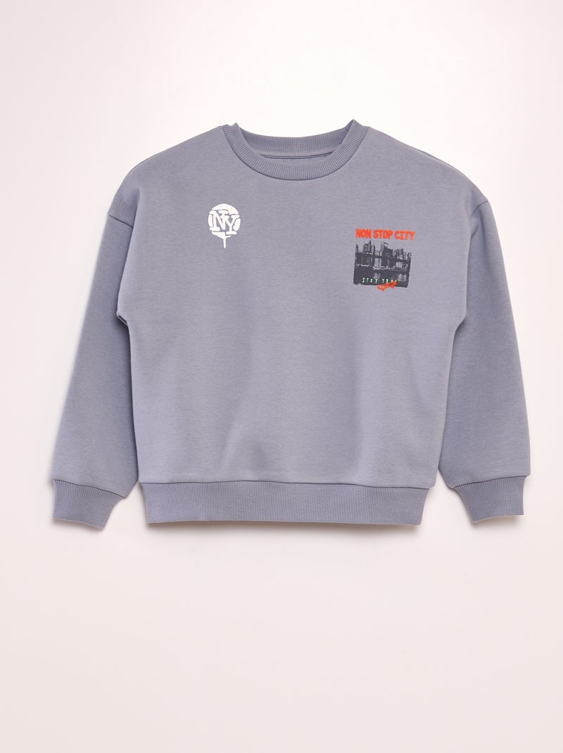 Sweat en molleton 'New York' Gris - Kiabi