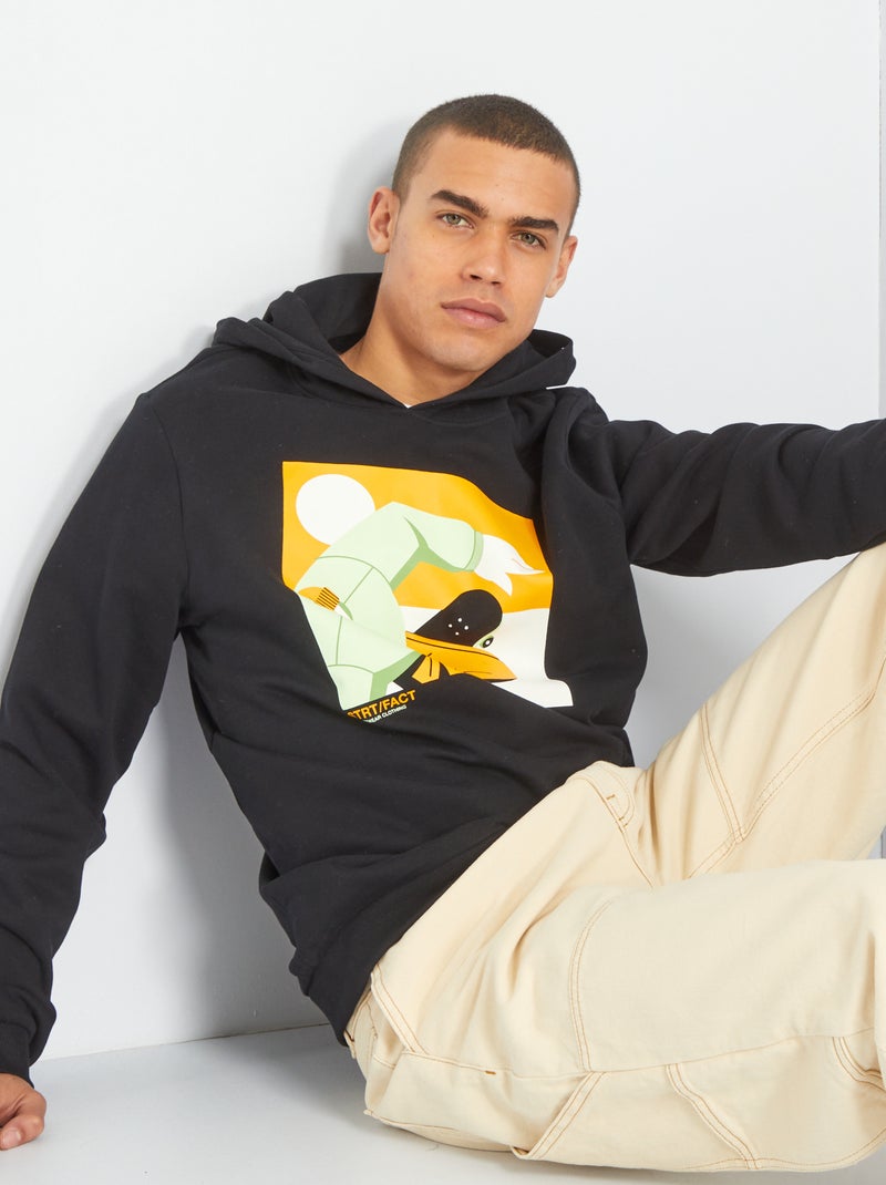 Sweat en molleton Noir - Kiabi