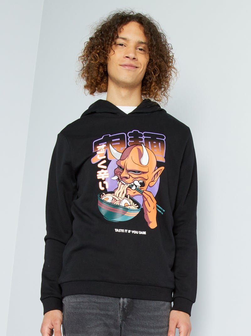 Sweat en molleton Noir 'diable' - Kiabi