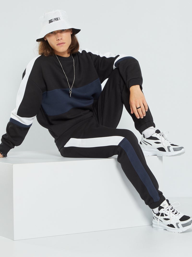 Sweat en molleton noir - Kiabi