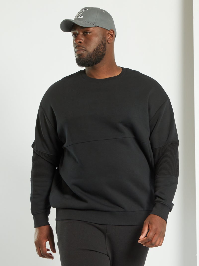 Sweat en molleton noir - Kiabi