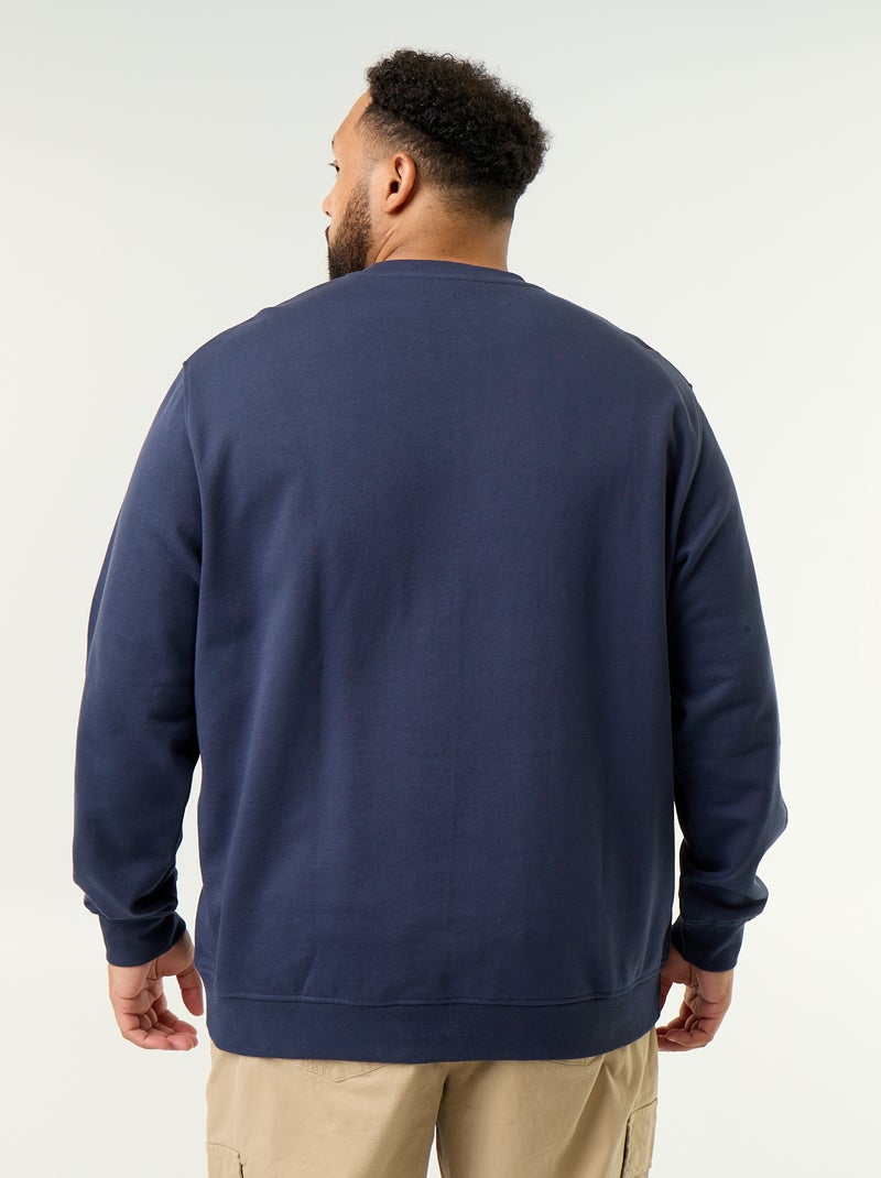 Sweat en molleton non gratté avec inscription Bleu - Kiabi