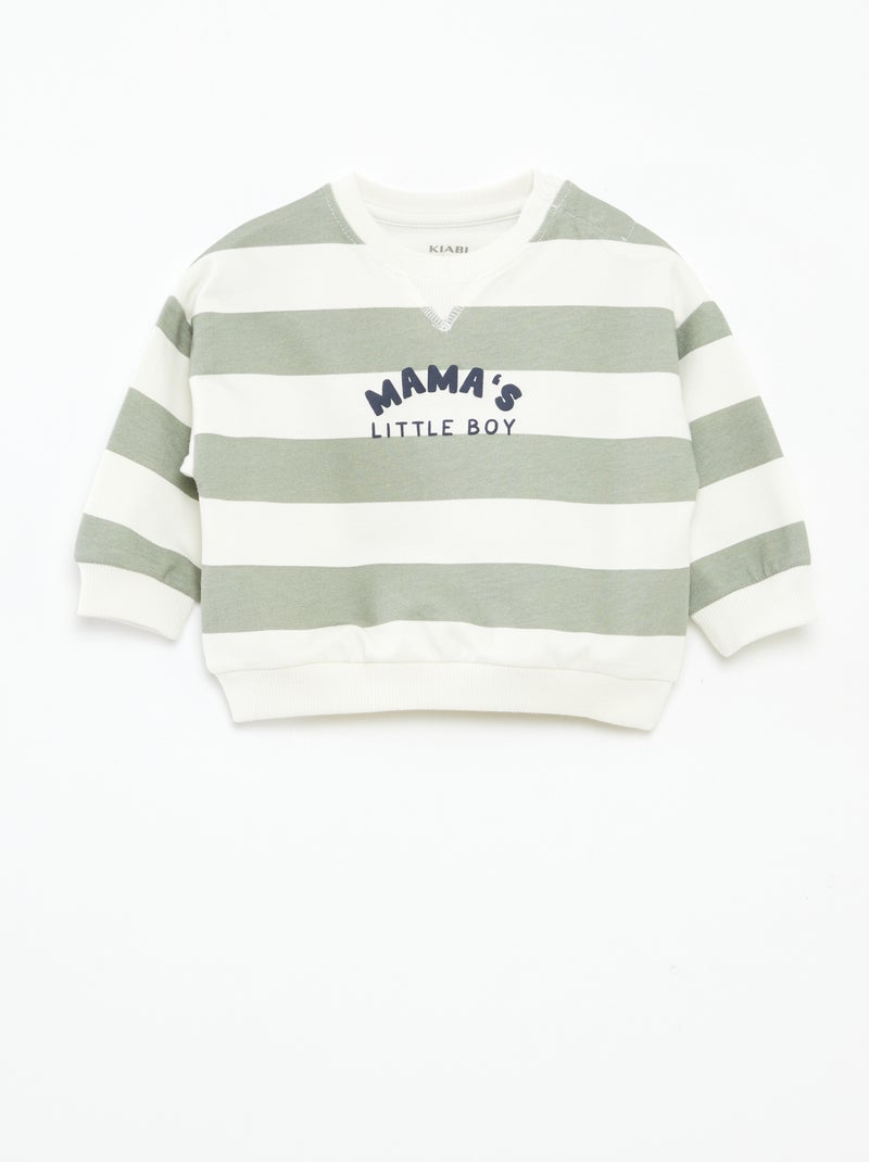 Sweat en molleton non gratté Blanc - Kiabi